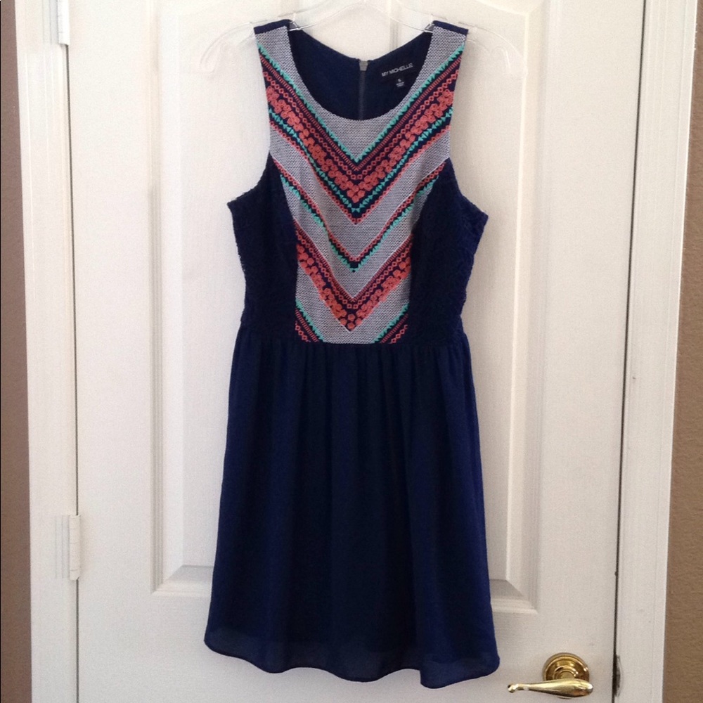 FINAL MARKDOWN Juniors' My Michelle Embroidered Dress (5)